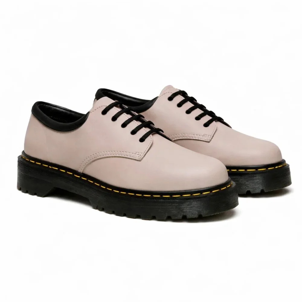 Dr. Martens 8053 Quad Retro Vintage Taupe Platform Derby Oxfords, Size 11